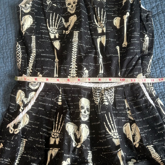 ModCloth Folter Halloween skeleton dress size small - Picture 5 of 7